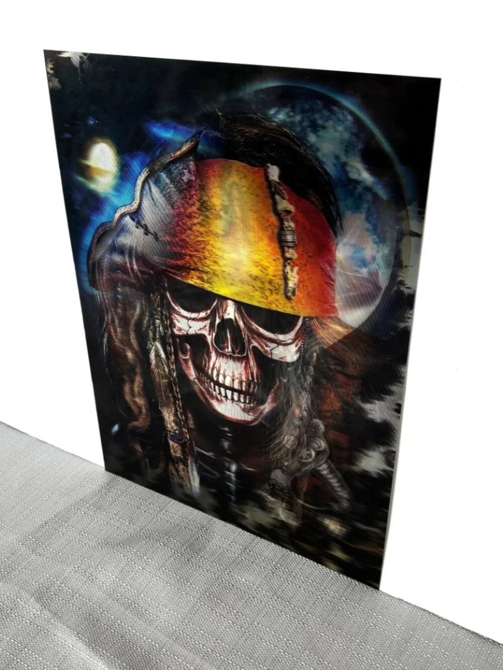 Pirate Skull & Cross Bones Holographic 3d lenticular 3 In 1 Poster 12”x16” NWOT